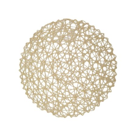 Skålmatta Multifunktionell Slitstarkt Papper Hembordsdekoration Placemats för Kaféer-Beige Rund - Beige