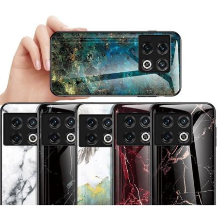 Oneplus 10 Pro Marmorskal 9h Härdat Glas Baksida Glassback V2 Multicolor Emerald Green