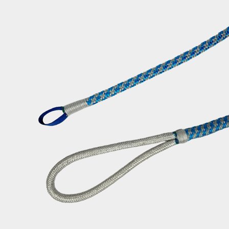 Driza con gaza Liros V-force, alma de Vectran, 24/32 trenzado extra torcido de poliéster, plata/azul, 40 metros x Ø10 mm