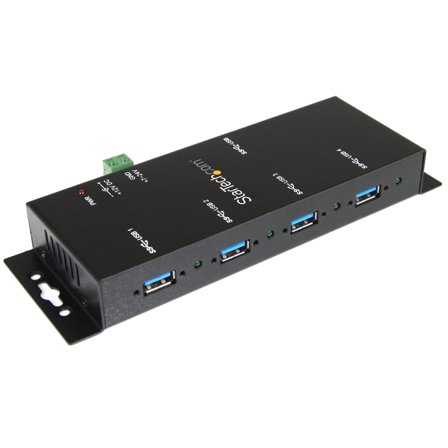 StarTech 4-Port USB 3.0 Hub - Metal Industrial USB-A Hub - Wall or Desk Mountable USB Data Hub - TAA Compliant USB Expander Hub (ST4300USBM) - hub - 4