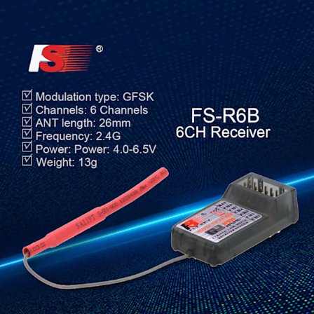FlySky FS-R6B 2.4Ghz 6CH Mottaker for FlySky TH9X FS-CT6B FS-T6 Sender