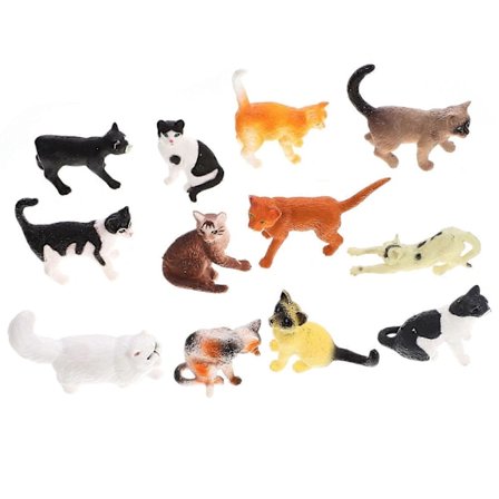 Små Katt Figurer Livaktig Katt Figur Katt Form Innendørs Dekor Samlere Dyreelskere 12 stk