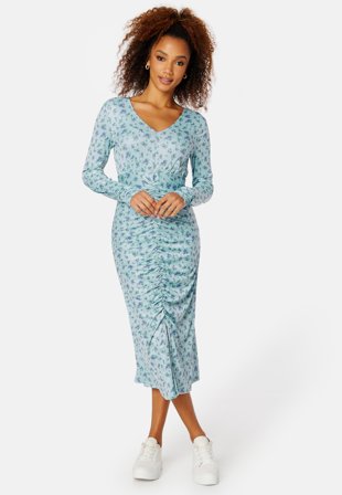 BUBBLEROOM Rakella dress Dusty blue / Floral Klær