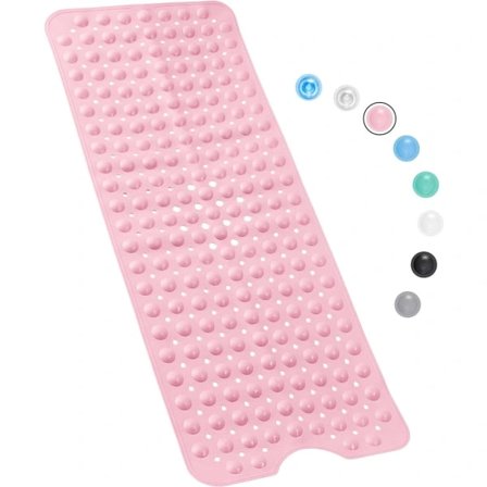 Baderomsmatte Sklisikker – 100 x 40 CM Sklisikker Baderomsmatte – Lett å Rengjøre Sklisikre Dusjmatter – Stabile Sugekopper – Behagelig for Føttene (