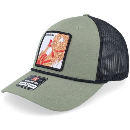 Ho-Ho-Hats - Grön trucker Keps - Bockjävel 112fpr Split Loden/Black/Black Rope Trucker @ Hatstore