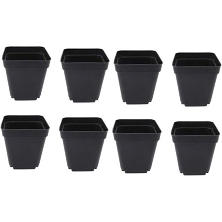 50 stk. sorte frøplante spande - firkantede plastikplantekasser - små