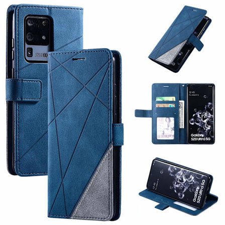 Fodral för Samsung Xcover 7 5G blå Skin-feel sömnad prismatiskt läder flip kortplånbok