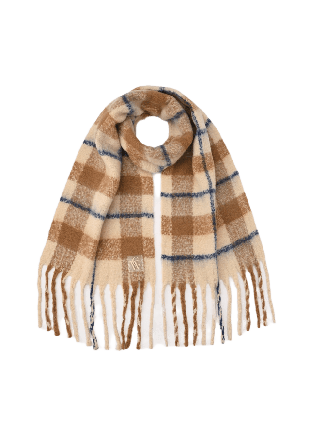 Carin Wester Stickad halsduk med fransar ADA Halsdukar & scarves Beige ONESIZE