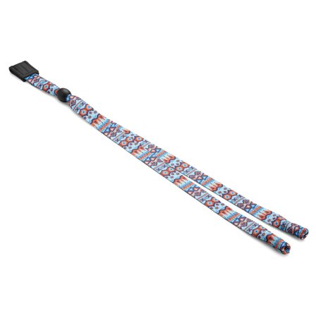 Wide Blue & Orange Native & Leather Pattern Sunglasses Strap for Men - Glasses Straps