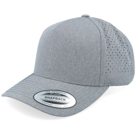 Yupoong - Grå adjustable Keps - Perforated Heather Grey A-frame Adjustable @ Hatstore