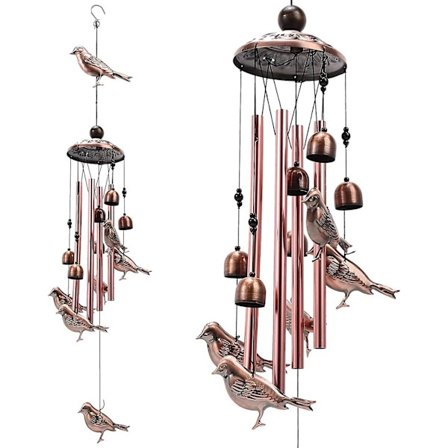 Fågel Koppar Vindspel För Utomhusgåva Med S-krok För Inomhus- Och Utomhusdekorationer (fågel)