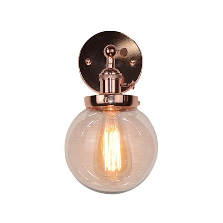 Antik industriell vegglampe Globe vegglampe-rose gull