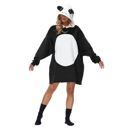 Vuxna Luvtröjor Söt Panda Print Plus Sweatshirts Cosplay Kostym