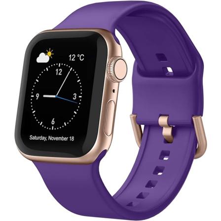 Apple Watch-rem, blød silikone sportsarmbånd, udskiftningsrem, egnet til hele Iwatch-serien (lilla 42/44/45mm)
