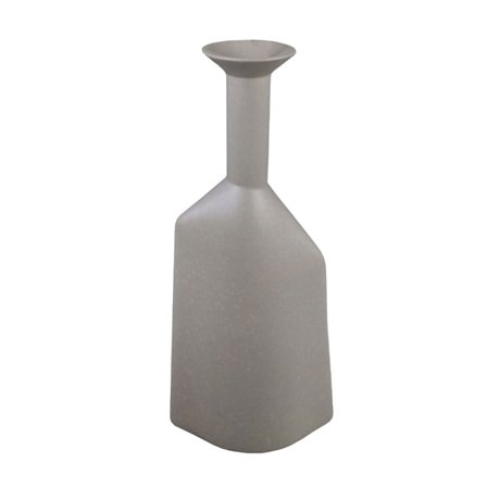 Harmaa polyresiini geometrinen maljakko, 16x8x37.5cm