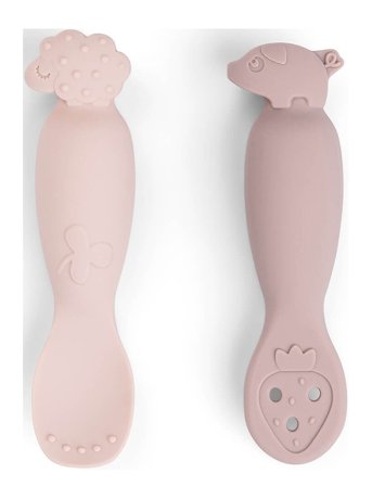 Done by Deer Learning Spoon Set Tiny Farm Powder - Pink - 10.2X 2.7X 2.5CM
