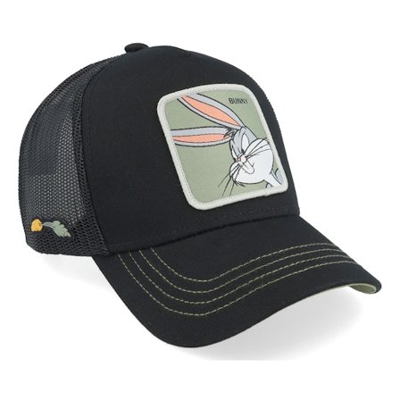 Capslab - Looney Tunes Bugs Bunny Black/Black Trucker Trucker Black Cap - @ Hatstore