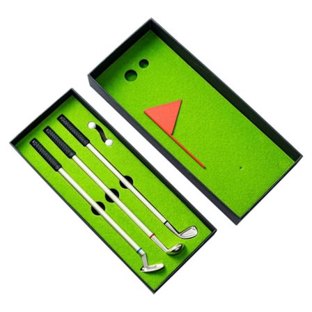 Golf Kulepennsett Mini Golfkøller Penner 0.7mm Refill Metall Kulepenn Perfekt Gave til Golfentusiaster og Kontorbruk