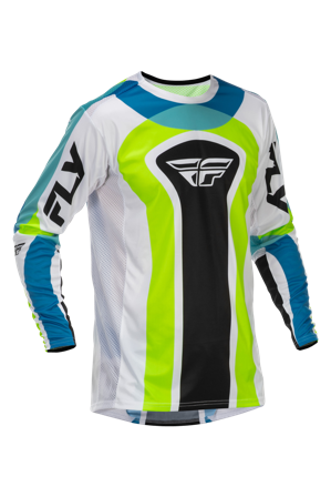 Bluză Motocross FLY Racing Lite Current Limited Edition V26 alb/verde lime/albastru M