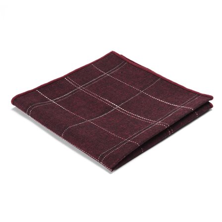 Mouchoir de poche bourgogne à coutures blanches pour hommes - Pochettes de costume à motifs