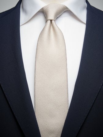 John Henric Men's Light Beige Grenandine Tie Size 7,5