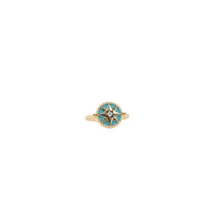 Dior Vintage Pre-Owned Winds Ring of Yellow and Turquoise Golden Winds , Blauw , Dames , Maat: ONE Size