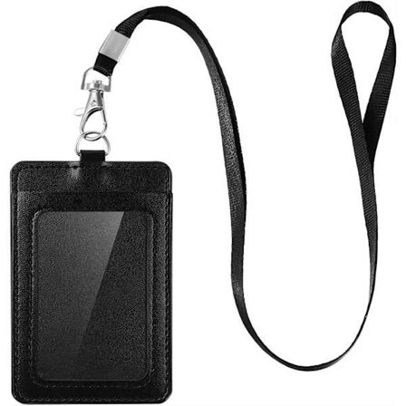 Elegant Kortholder for ID og Navneskilt Svart