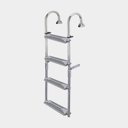 Kantelbare zwemladder Nuova Rade, gepolijst roestvrij staal, 5 treden (2+3), 130 cm, 32.5 cm