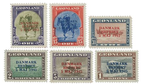 Grønland 1945 - Amerikaner-udgave - AFA 20A-25A - Ubrugt
