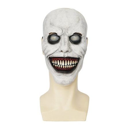 Halloween skräckmask COS smile exorcism vita ögon latexmask