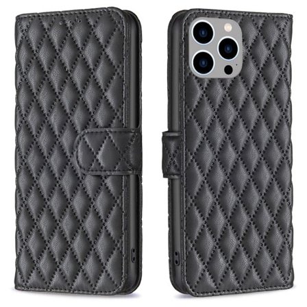 SKALO iPhone 15 Pro BINFEN COLOR Tikattu Lompakko - Musta