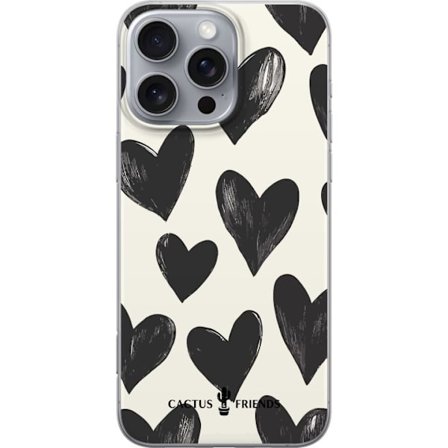 Yhteensopiva Puhelinkuori Apple Apple iPhone 16 Pro Max Cactus and Friends - Bold Black Love Pattern