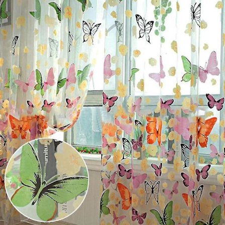 Gardin Sommerfugl Stue Vinduesgardin Dekoration