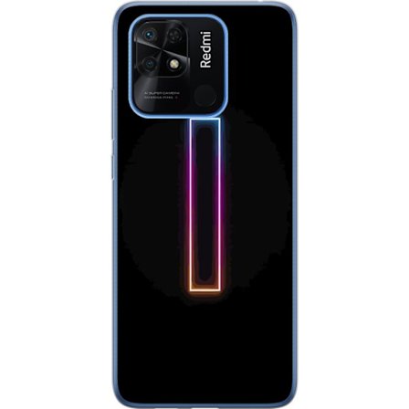 Kompatibel Mobilcover til Xiaomi Xiaomi Redmi 10C Minimalistisk neonbogstav I i regnbuefarver mod mørk baggrund