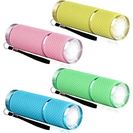 4 stk Mini lommelykt bærbar, lommelykt barn holdbar multifunksjonell liten lommelykt