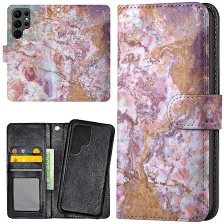 Samsung Galaxy S23 Ultra - Lommebok Deksel Marmor