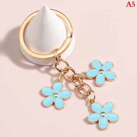 e Emalj nyckelring Färgglad Sakura blomma nyckelring A2