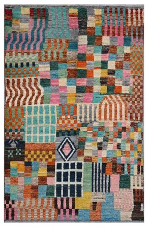 Berber Colourful Rug 117X186 Brown/Black Wool, Afghanistan