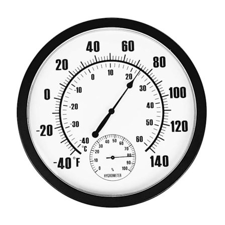 10" Hygrometer Innendørs og Utendørs, Værtemperatur Fuktighetsmåler, Veggtermometer for Hage Kjøkken Terrasse