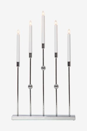 Jotex - Lysestake Gustavo 5L Krom - Kjøp Adventsstaker hos Jotex