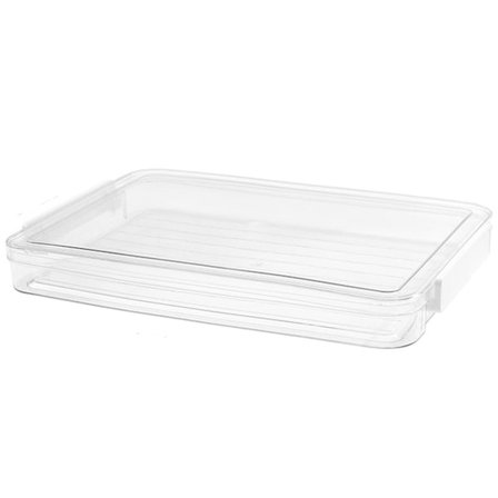 Förvaringslådor i plast med lock, Genomskinliga förvaringslådor med lock, Plastlåda för dokument, Plastförvaringslåda för organisering av A4-papper, 