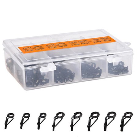 80 st/set Havsfiske Spö Guide Ringar Blandad Storlek Rostfritt Stål Keramisk Fiske Spö Reparation