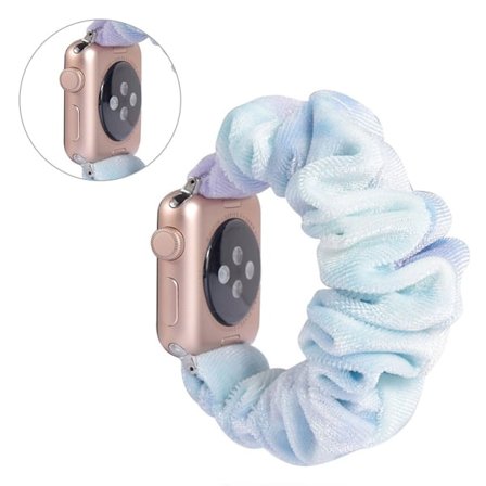 Apple Watch Series 5 40mm mönster trasa klockarmband - ljusblå