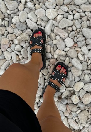 Steve Madden - Missile-s Sandal - Blackw/ STUDS - Kläder - - Bubbleroom