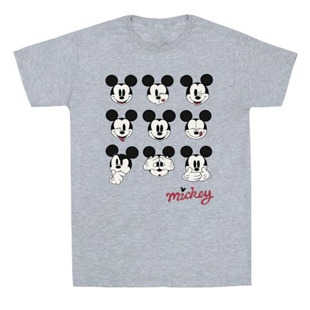 Disney Boys Mickey Mouse Many Faces T-Shirt 12-13 år Sport