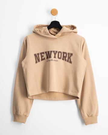 D-XEL CROPPED SWEAT Beige Hoodies/Kapuzenpullover Mädchen - Kidsbrandstore