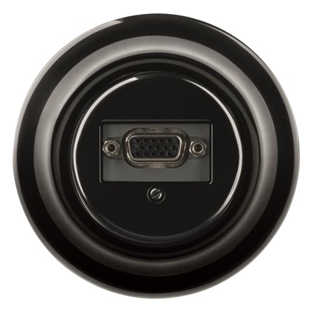 ABB Decento VGA-liitäntärasia musta, posliini, Kytkimet & pistorasiat