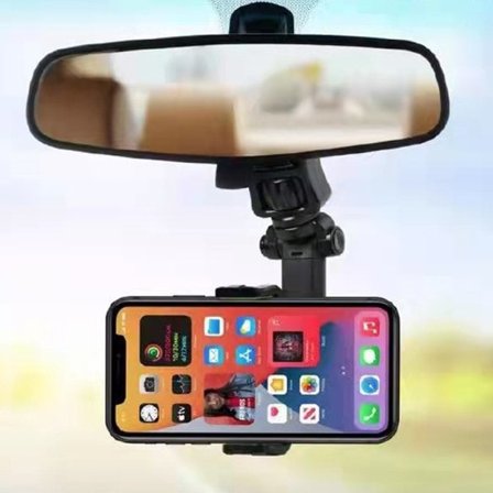 Mobilholder til bakspejl i bilen Grå