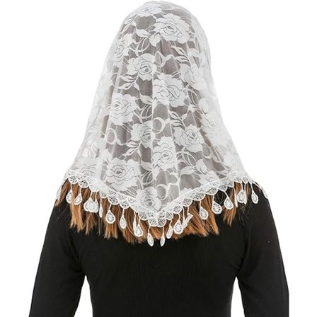 ING Slør, Dame Ensfarget Rose Trekant Skjerf, Lett Dusk Skjerf, Trekant Slør, Blonde Sjal eller Skjerf, Pannebånd (Hvit)