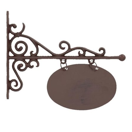 Koristeellinen ovaalimuotoinen merkki valurautaa - Ruskea - L 32 cm